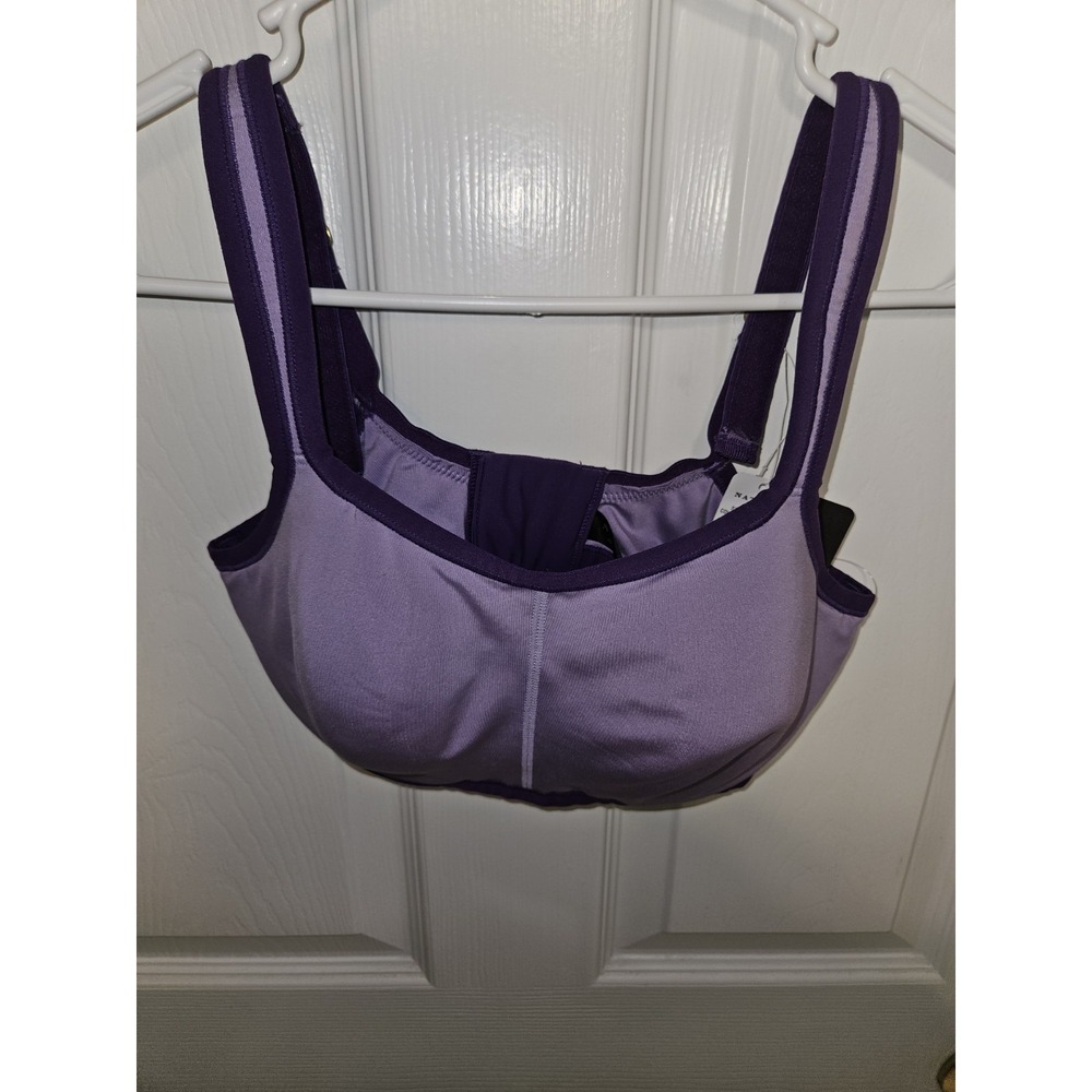 Natori Sports Bra Lilac Deep Iris 34B Wireless Adjustable Straps Back Closure